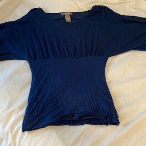 Kenar Women’s Small Navy-Blue Top Pull-String  Adjustable Sleeves
